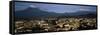 Aerial View of a City a with Mountain Range in the Background, Popocatepetl Volcano, Cholula-null-Framed Stretched Canvas