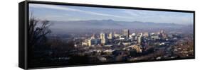 Aerial View of a City, Asheville, Buncombe County, North Carolina, USA-null-Framed Stretched Canvas