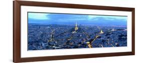 Aerial View of a City at Dusk, Paris, Ile-De-France, France-null-Framed Photographic Print