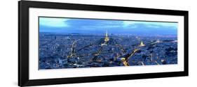 Aerial View of a City at Dusk, Paris, Ile-De-France, France-null-Framed Photographic Print