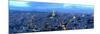 Aerial View of a City at Dusk, Paris, Ile-De-France, France-null-Mounted Photographic Print