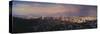 Aerial View of a City at Dusk, Santiago, Chile-null-Stretched Canvas