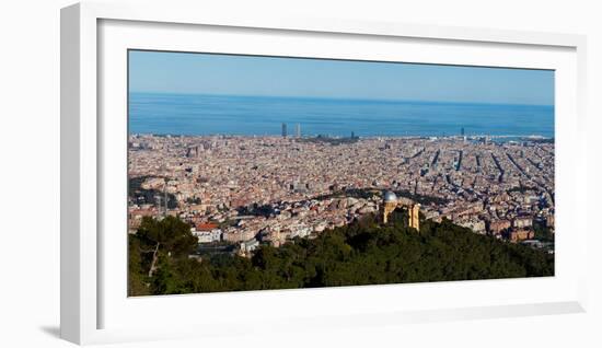 Aerial View of a City, Barcelona, Catalonia, Spain-null-Framed Photographic Print