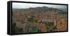 Aerial view of a city, Citta alta, Bergamo, Lombardy, Italy-null-Framed Stretched Canvas