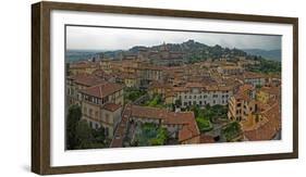 Aerial view of a city, Citta alta, Bergamo, Lombardy, Italy-null-Framed Photographic Print