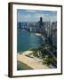 Aerial View of a City, Lake Michigan, Chicago, Cook County, Illinois, USA 2010-null-Framed Premium Photographic Print