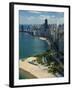 Aerial View of a City, Lake Michigan, Chicago, Cook County, Illinois, USA 2010-null-Framed Premium Photographic Print