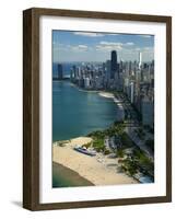 Aerial View of a City, Lake Michigan, Chicago, Cook County, Illinois, USA 2010-null-Framed Photographic Print