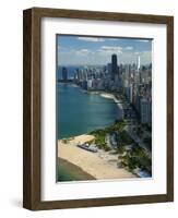 Aerial View of a City, Lake Michigan, Chicago, Cook County, Illinois, USA 2010-null-Framed Photographic Print