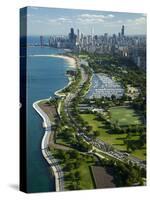 Aerial View of a City, Lake Shore Drive, Lake Michigan, Chicago, Cook County, Illinois, USA-null-Stretched Canvas