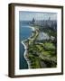 Aerial View of a City, Lake Shore Drive, Lake Michigan, Chicago, Cook County, Illinois, USA-null-Framed Photographic Print