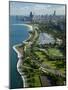Aerial View of a City, Lake Shore Drive, Lake Michigan, Chicago, Cook County, Illinois, USA-null-Mounted Photographic Print