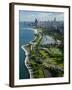 Aerial View of a City, Lake Shore Drive, Lake Michigan, Chicago, Cook County, Illinois, USA-null-Framed Photographic Print