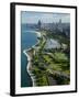 Aerial View of a City, Lake Shore Drive, Lake Michigan, Chicago, Cook County, Illinois, USA-null-Framed Photographic Print