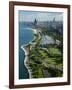 Aerial View of a City, Lake Shore Drive, Lake Michigan, Chicago, Cook County, Illinois, USA-null-Framed Photographic Print