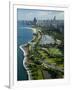 Aerial View of a City, Lake Shore Drive, Lake Michigan, Chicago, Cook County, Illinois, USA-null-Framed Photographic Print