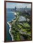 Aerial View of a City, Lake Shore Drive, Lake Michigan, Chicago, Cook County, Illinois, USA-null-Framed Photographic Print