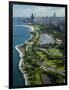 Aerial View of a City, Lake Shore Drive, Lake Michigan, Chicago, Cook County, Illinois, USA-null-Framed Photographic Print