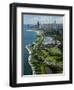 Aerial View of a City, Lake Shore Drive, Lake Michigan, Chicago, Cook County, Illinois, USA-null-Framed Photographic Print