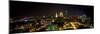 Aerial View of a City Lit Up at Night, Cleveland, Ohio, USA-null-Mounted Photographic Print