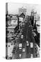 Aerial View of A City Street Scene - Spokane, WA-Lantern Press-Stretched Canvas