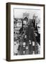 Aerial View of A City Street Scene - Spokane, WA-Lantern Press-Framed Art Print