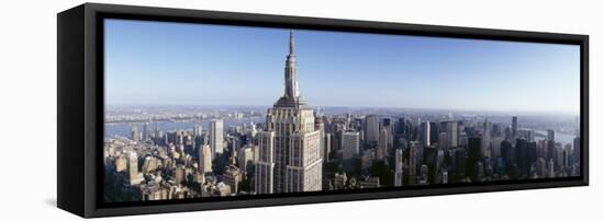 Aerial View of a Cityscape, Empire State Building, Manhattan, New York City, New York State, USA-null-Framed Stretched Canvas