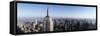 Aerial View of a Cityscape, Empire State Building, Manhattan, New York City, New York State, USA-null-Framed Stretched Canvas