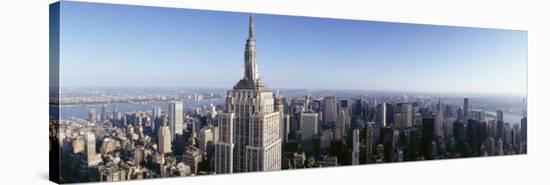 Aerial View of a Cityscape, Empire State Building, Manhattan, New York City, New York State, USA-null-Stretched Canvas