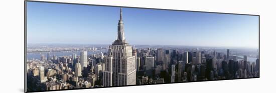 Aerial View of a Cityscape, Empire State Building, Manhattan, New York City, New York State, USA-null-Mounted Photographic Print