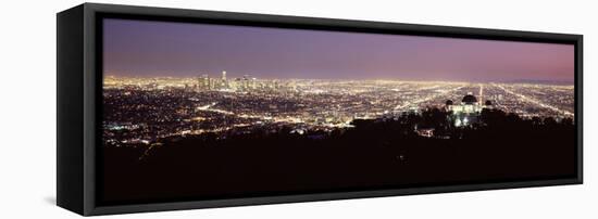 Aerial View of a Cityscape, Griffith Park Observatory, Los Angeles, California, USA 2010-null-Framed Stretched Canvas