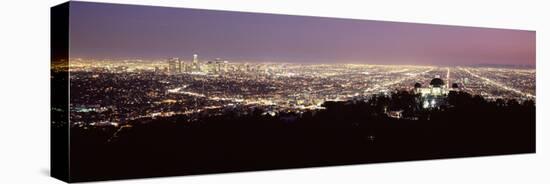 Aerial View of a Cityscape, Griffith Park Observatory, Los Angeles, California, USA 2010-null-Stretched Canvas