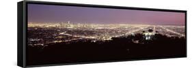 Aerial View of a Cityscape, Griffith Park Observatory, Los Angeles, California, USA 2010-null-Framed Stretched Canvas