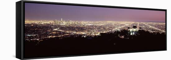 Aerial View of a Cityscape, Griffith Park Observatory, Los Angeles, California, USA 2010-null-Framed Stretched Canvas