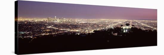 Aerial View of a Cityscape, Griffith Park Observatory, Los Angeles, California, USA 2010-null-Stretched Canvas