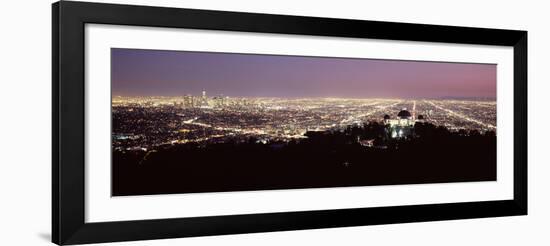 Aerial View of a Cityscape, Griffith Park Observatory, Los Angeles, California, USA 2010-null-Framed Photographic Print