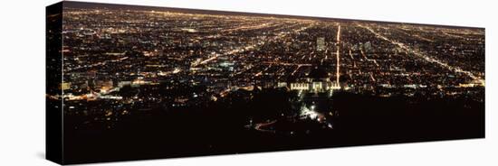 Aerial View of a Cityscape, Griffith Park Observatory, Los Angeles, California, USA-null-Stretched Canvas
