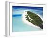 Aerial View of a Desert Island, Maldives, Indian Ocean, Asia-Sakis Papadopoulos-Framed Photographic Print