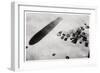 Aerial View of a Desert Settlement, with a Shadow Cast by a Zeppelin, 1931-null-Framed Giclee Print