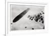 Aerial View of a Desert Settlement, with a Shadow Cast by a Zeppelin, 1931-null-Framed Giclee Print