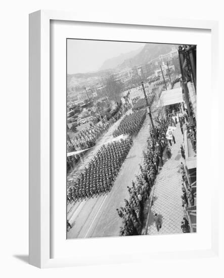 Aerial View of a Military Parade-null-Framed Photographic Print