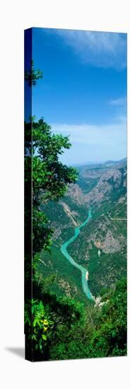 Aerial View of a River, Verdon Gorge, Alpes-De-Haute-Provence, Provence-Alpes-Cote D'Azur, France-null-Stretched Canvas