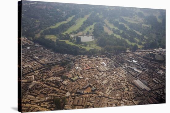 Aerial View of a Slum on the Outskirts of Nairobi, Kenya, East Africa, Africa-James Morgan-Stretched Canvas