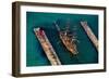 Aerial view of a tall ship during festival, South Haven, Michigan, USA-null-Framed Photographic Print