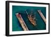 Aerial view of a tall ship during festival, South Haven, Michigan, USA-null-Framed Photographic Print
