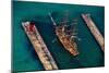 Aerial view of a tall ship during festival, South Haven, Michigan, USA-null-Mounted Photographic Print