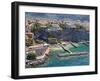 Aerial View of a Town, Sorrento, Marina Piccola, Naples, Campania, Italy-null-Framed Premium Photographic Print
