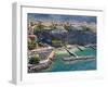 Aerial View of a Town, Sorrento, Marina Piccola, Naples, Campania, Italy-null-Framed Premium Photographic Print