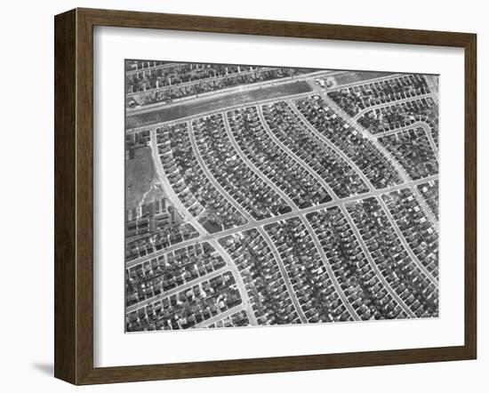 Aerial View of Acres of New Homes, Creating Compact Rows in Suburban Area Called Westchester-Loomis Dean-Framed Photographic Print