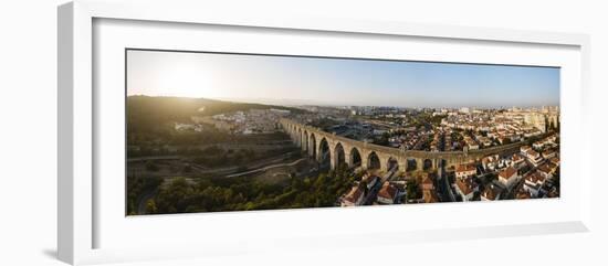 Aerial view of Águas Livres Aqueduct (Aqueduct of the Free Waters), Lisbon, Portugal, Europe-Panoramic Images-Framed Photographic Print
